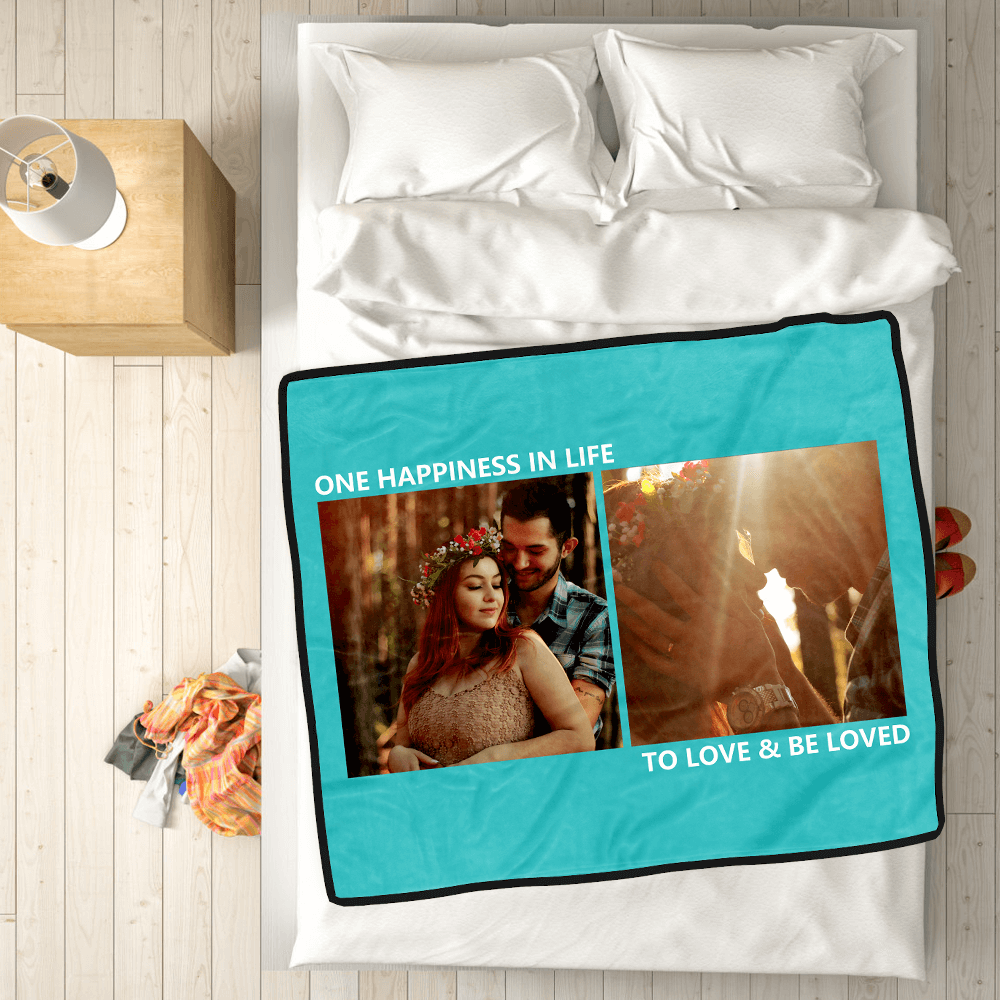 Custom Blankets Personalised Photo Blankets Custom Collage Blankets with 2 Photos