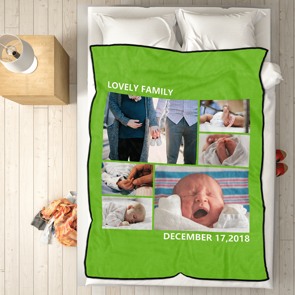 Custom Blankets Personalised Photo Blankets Custom Collage Blankets with 6 Photos