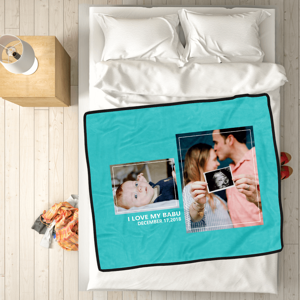Custom Blankets Personalised Photo Blankets Custom Collage Blankets with 2 Photos
