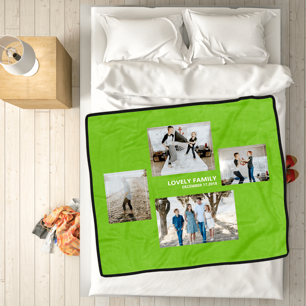 Custom Blankets Personalised Photo Blankets Custom Collage Blankets with 4 Photos