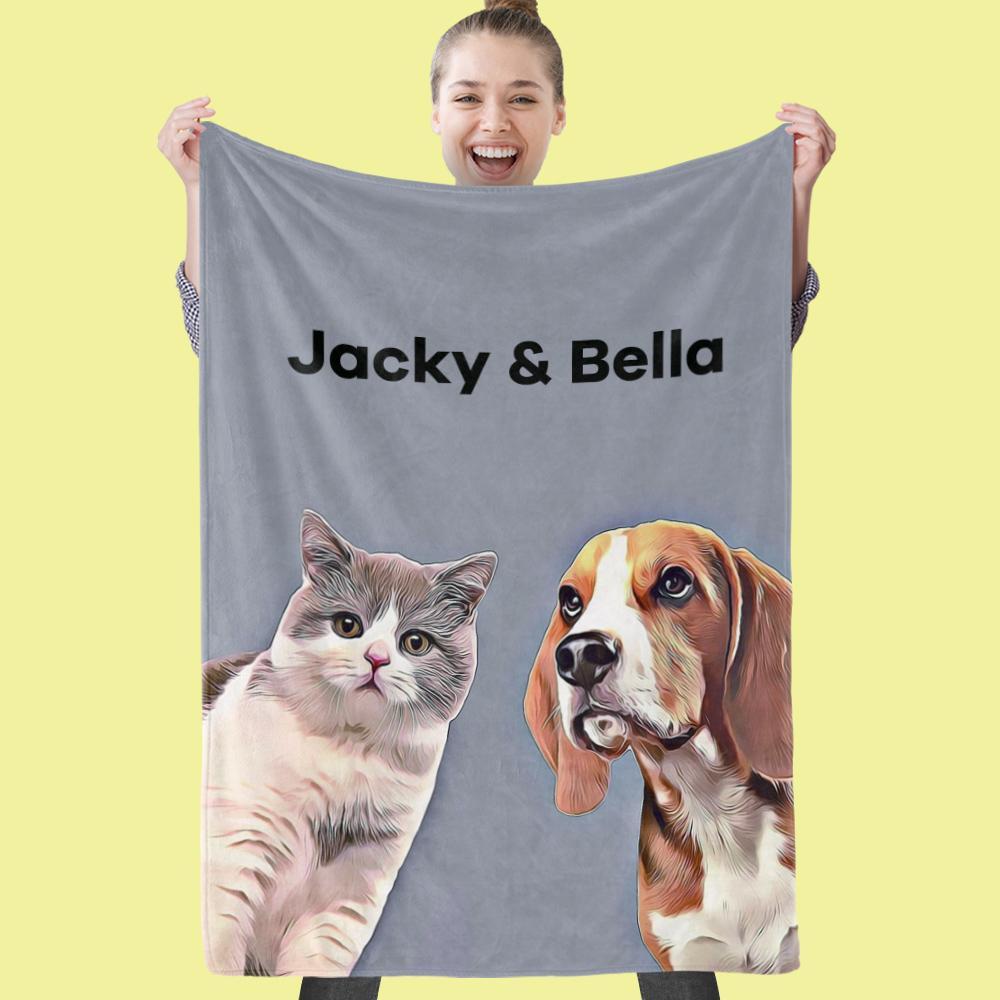 Pet Sympathy Gifts Custom Pet Blanket Personalized Photo Blanket Pet Picture Blanket Gifts For Pet Lovers Pets Art Portrait