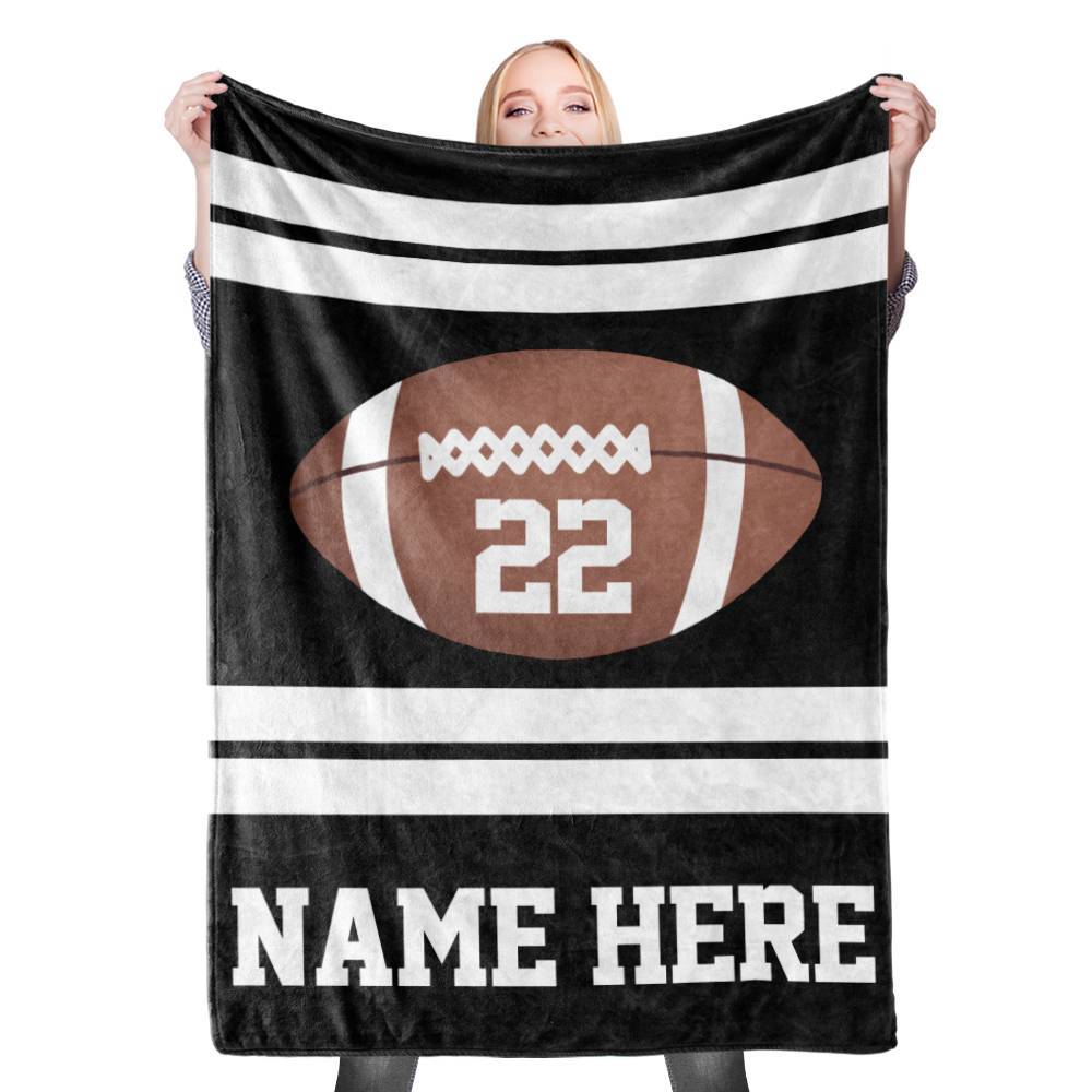 Custom Baby Blanket with Name Football Stroller Blanket Custom Swaddle Blanket Personalised Swaddle Blankets