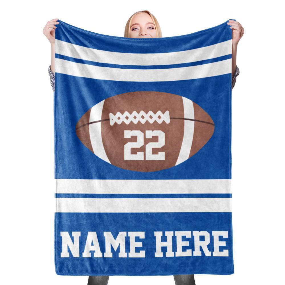 Custom Baby Blanket with Name Football Stroller Blanket Custom Swaddle Blanket Personalised Swaddle Blankets