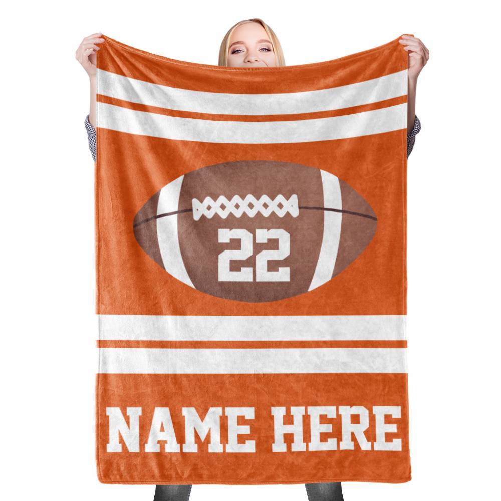 Custom Baby Blanket with Name Football Stroller Blanket Custom Swaddle Blanket Personalised Swaddle Blankets