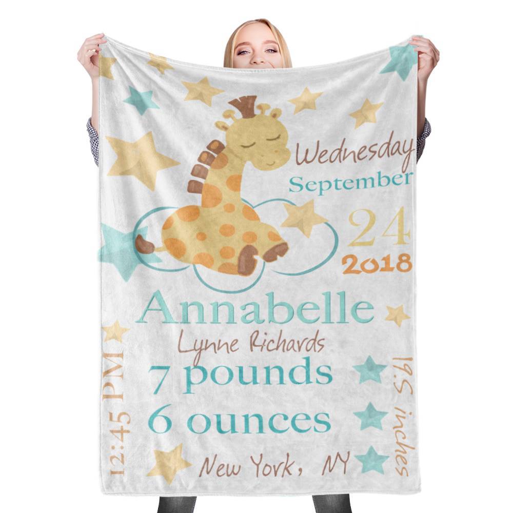 Custom Baby Blanket with Name Birth Information Stroller Blanket Custom Swaddle Blanket Personalised Swaddle Blankets