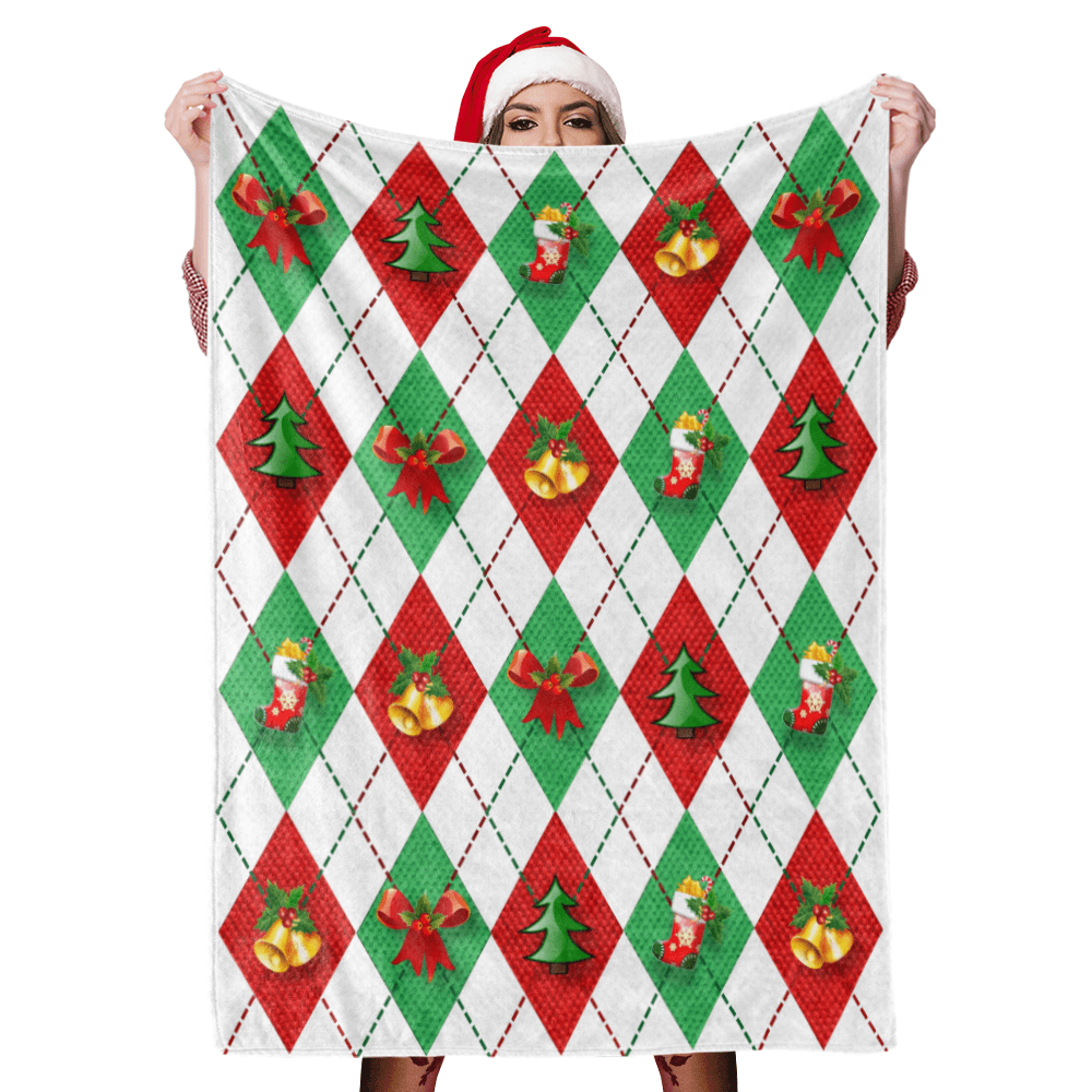 Christmas Blanket Gift Merry Christmas Blanket Happy Holiday Fleece Blanket