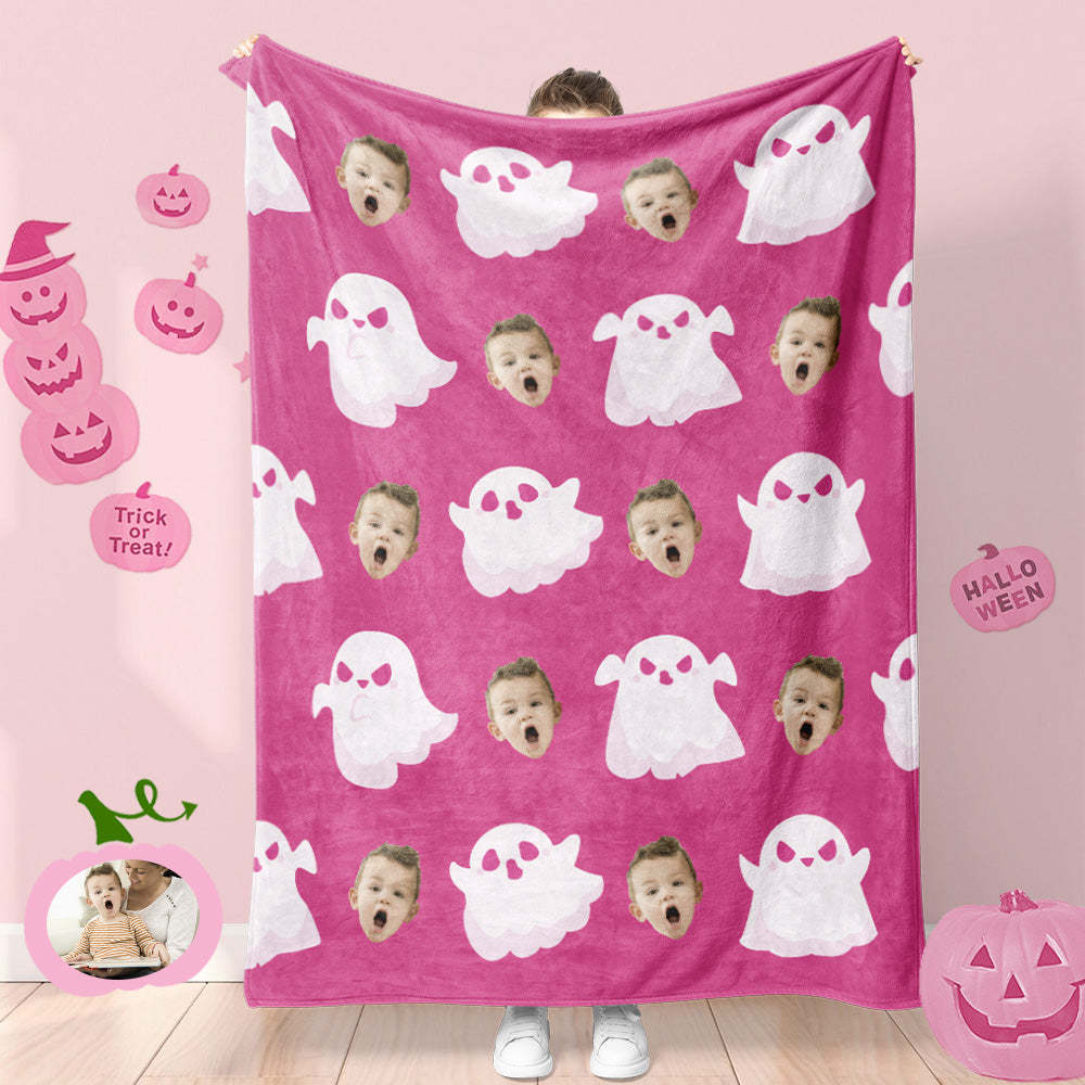 Custom Photo Blanket Halloween Decorative Ghost Blanket For Kids - auphotoblanket