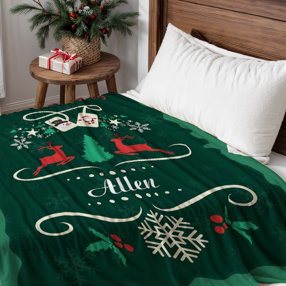 Custom Merry Christmas Text Blanket Unique Gift For Loved One - auphotoblanket