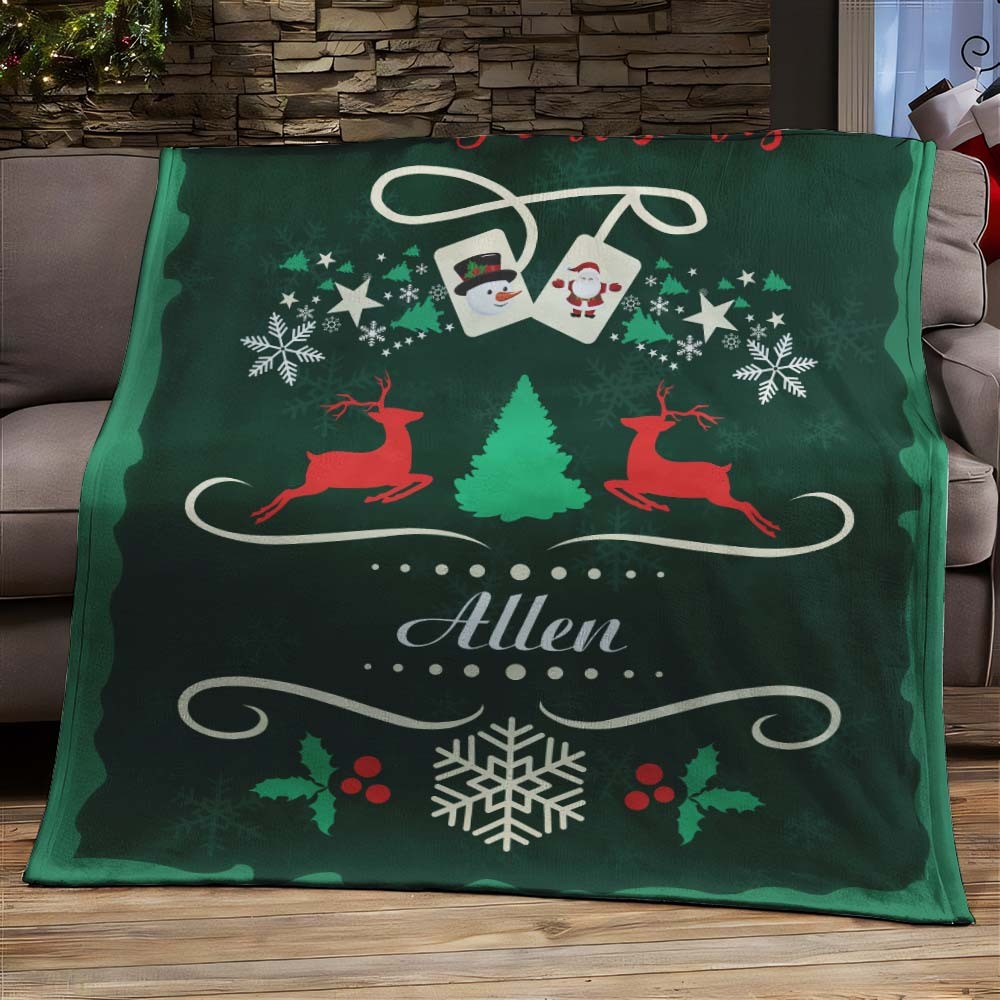 Custom Merry Christmas Text Blanket Unique Gift For Loved One - auphotoblanket