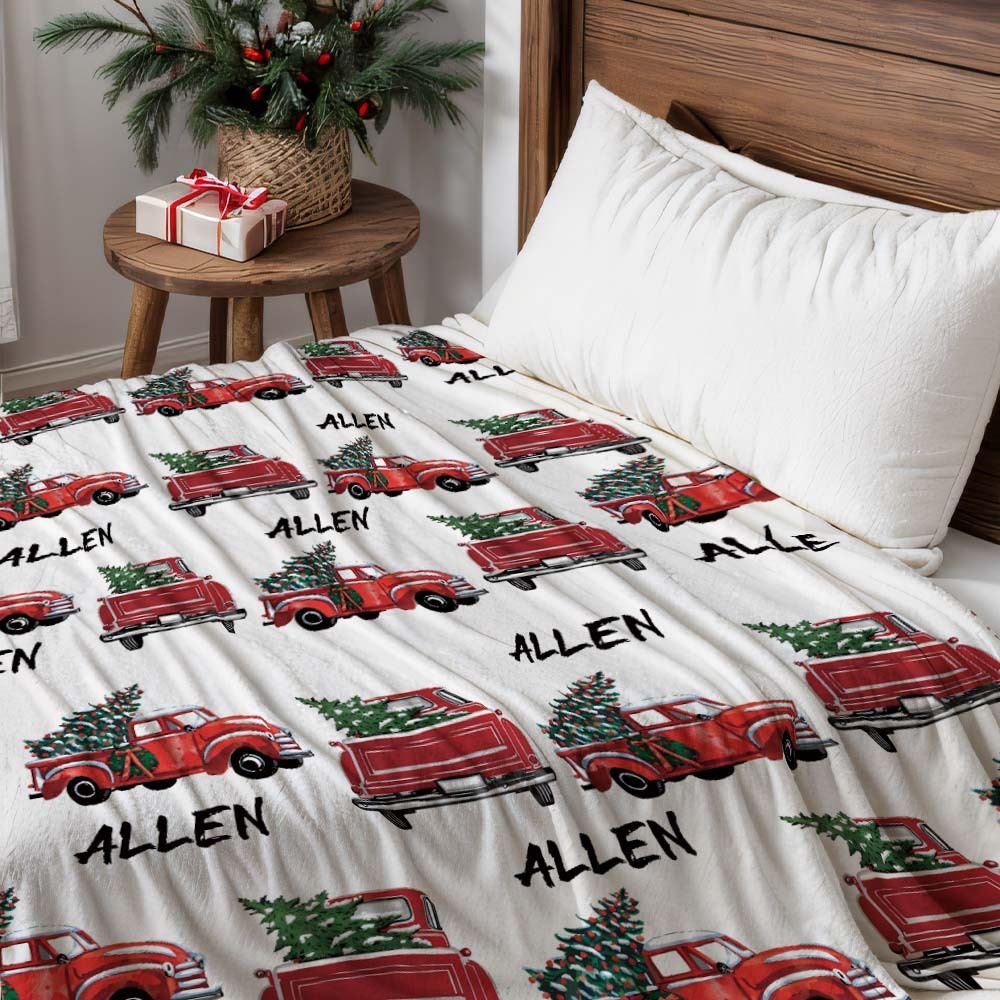 Custom Text Santa Gifts Car Christmas Blanket Unique Gift For Kids - auphotoblanket