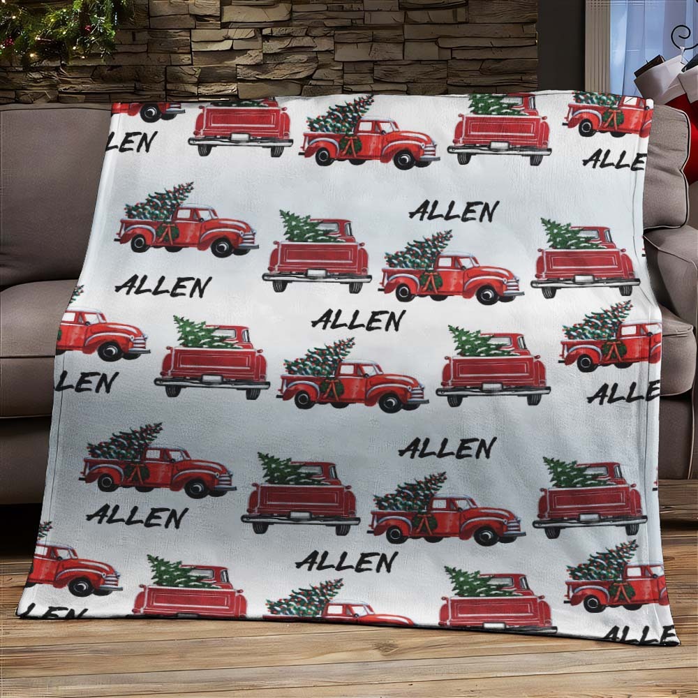 Custom Text Santa Gifts Car Christmas Blanket Unique Gift For Kids - auphotoblanket