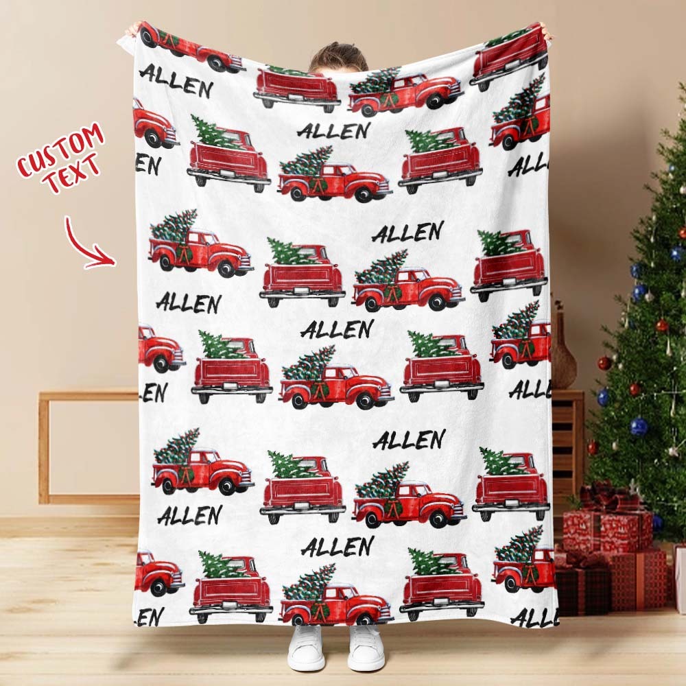Custom Text Santa Gifts Car Christmas Blanket Unique Gift For Kids - auphotoblanket