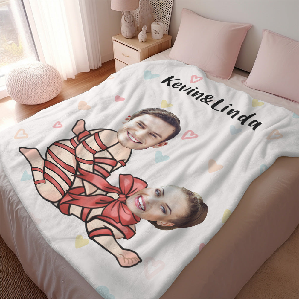 Custom Photo Blanket Personalized Faces and Names Birthday Gifts