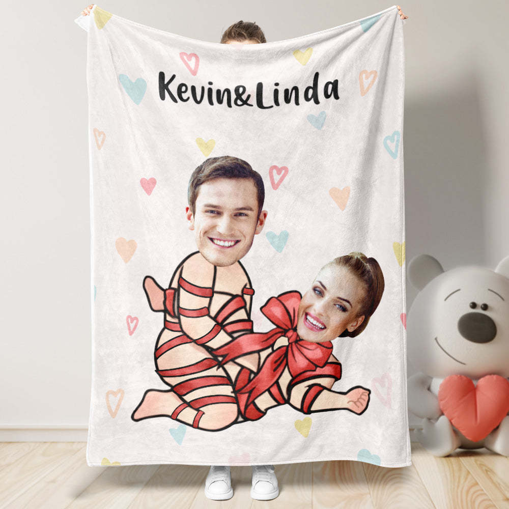 Custom Photo Blanket Personalized Faces and Names Birthday Gifts - auphotoblanket