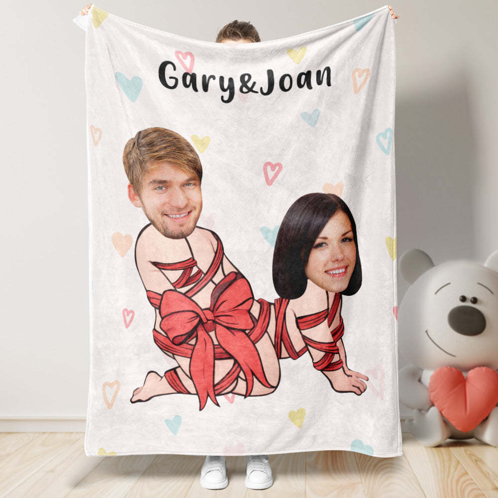 Personalized Photo Blanket Custom Faces and Names Gifts for Him - auphotoblanket