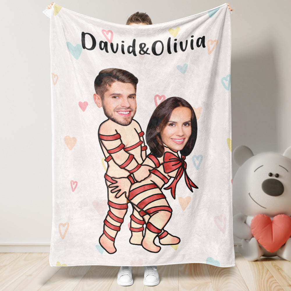 Custom Faces and Names Blanket Personalized Photo Gifts for Him - auphotoblanket