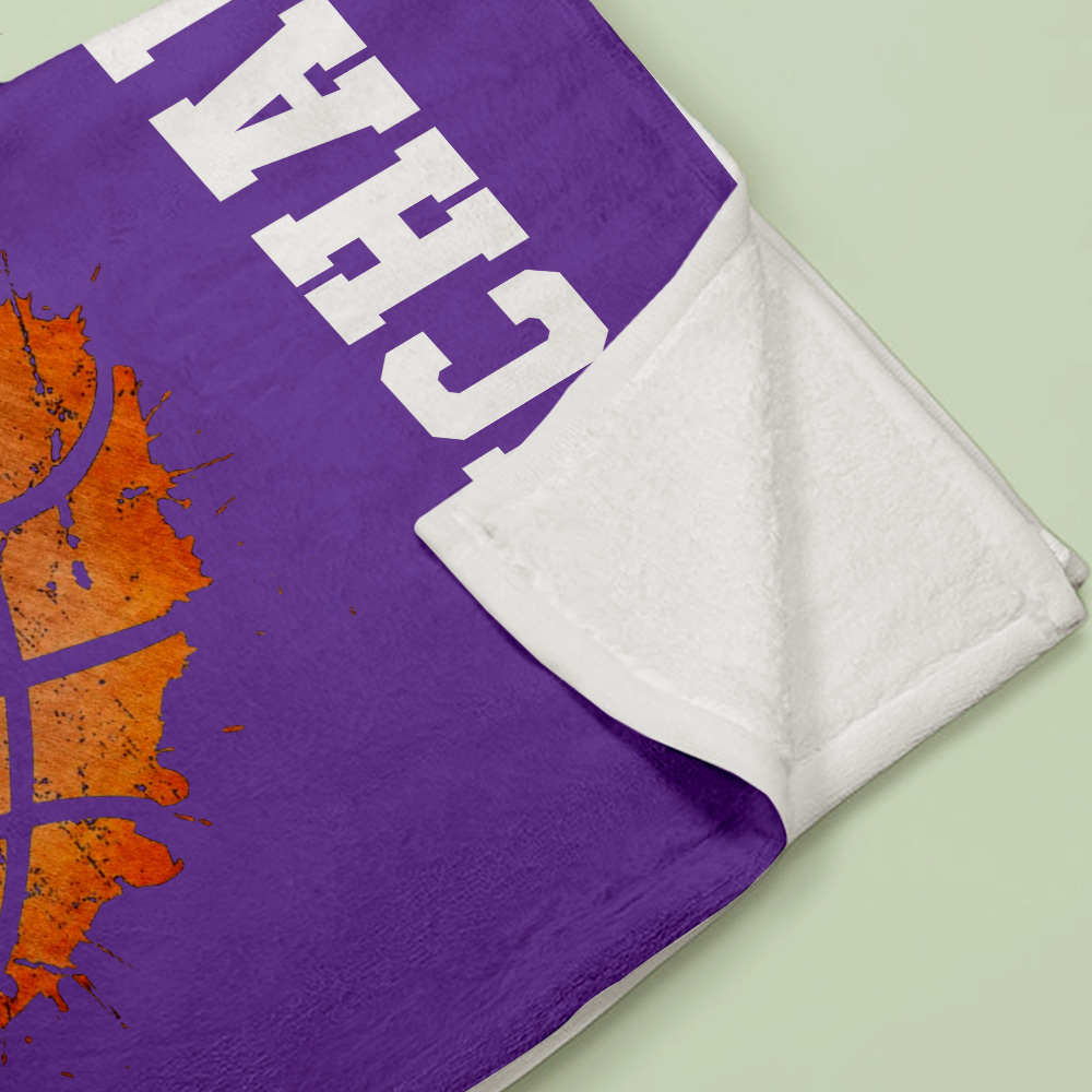 Personalized Basketball Blanket: Custom Name & Number Basketball Heart Blanket - Ideal Gift for Basketball Players or Teams - auphotoblanket