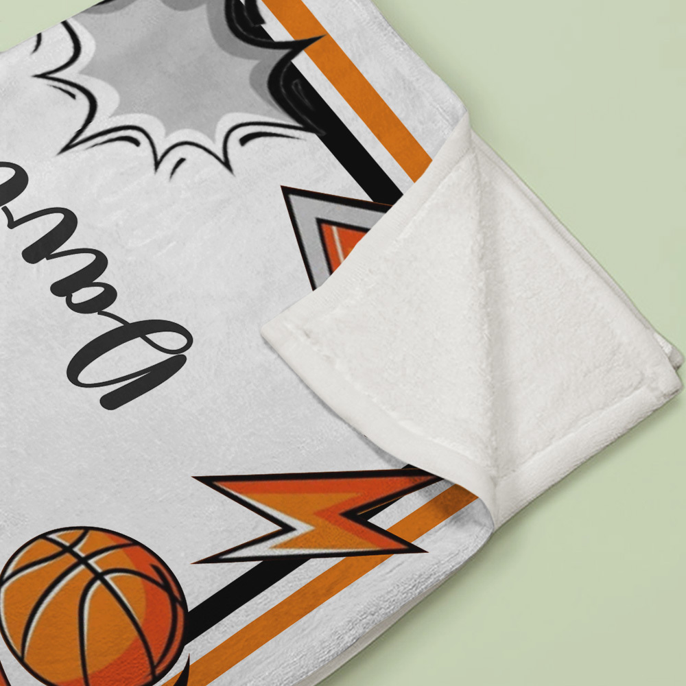 Personalized Basketball Team Blanket Custom Name Ideal Gift for Basketball Players or Teams - auphotoblanket