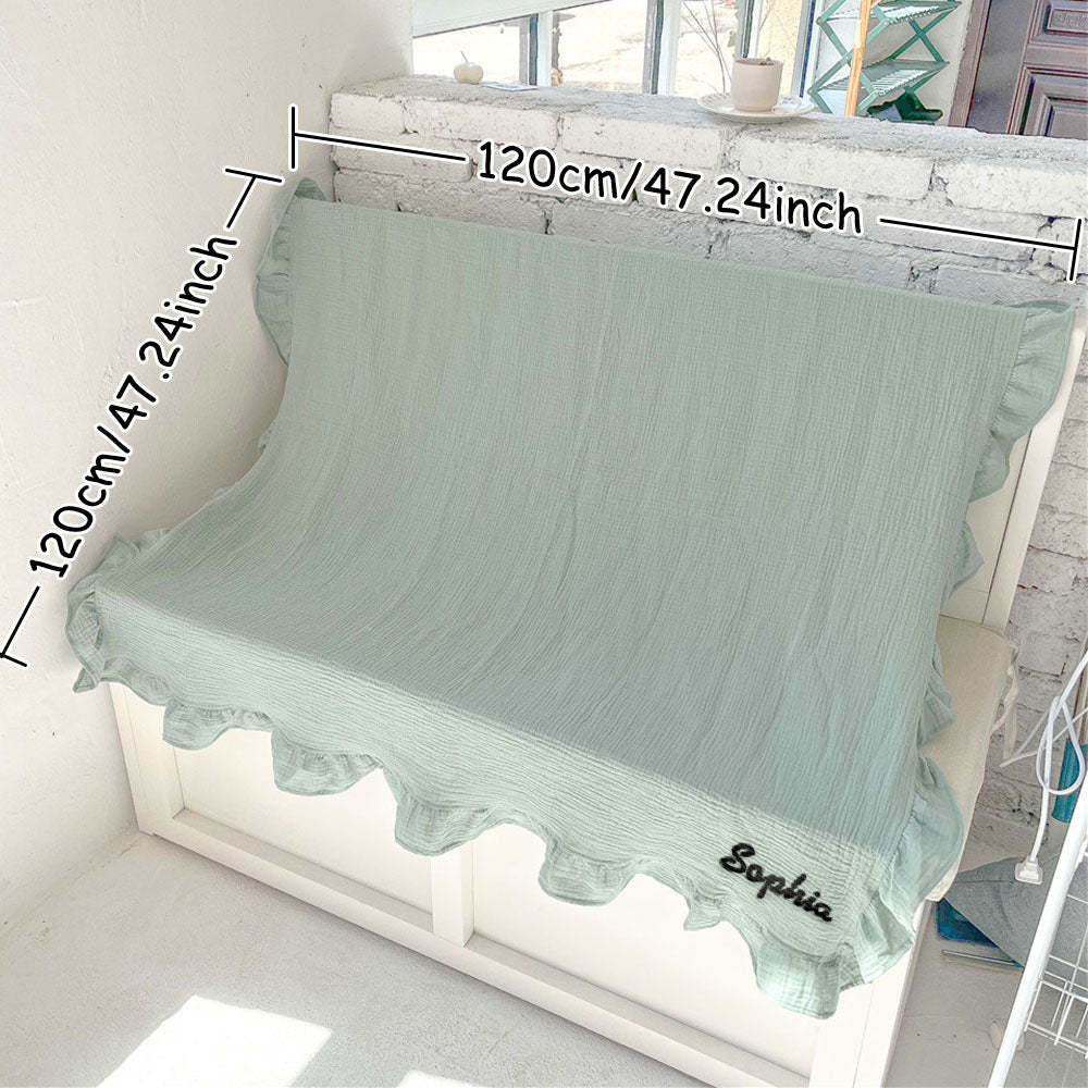 Personalized Baby Swaddle Blanket Custom Muslin Blanket with Embroidered Name Gift for Baby - auphotoblanket