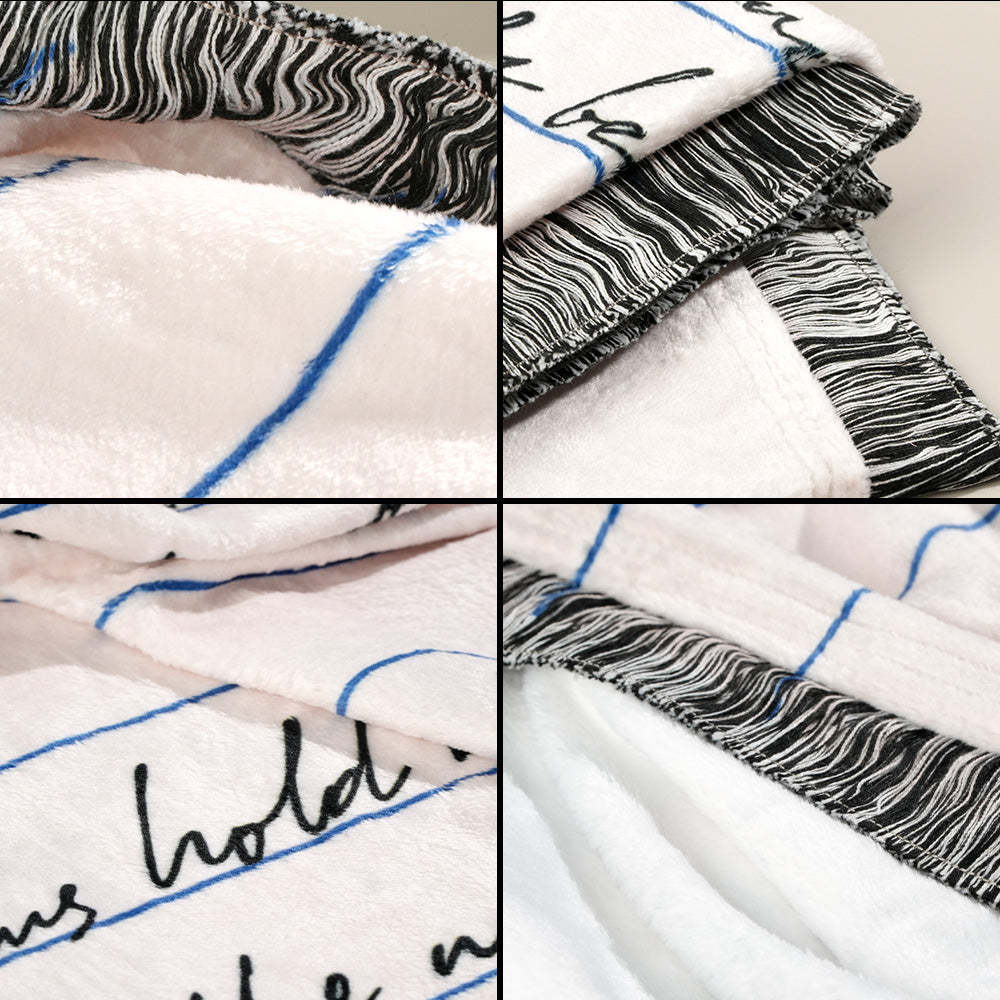 Personalized Hand-Written Printed Letter Blanket Unique Gift for Lover - auphotoblanket
