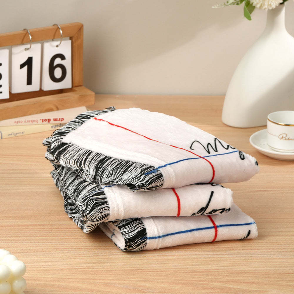 Personalized Hand-Written Printed Letter Blanket Unique Gift for Lover - auphotoblanket