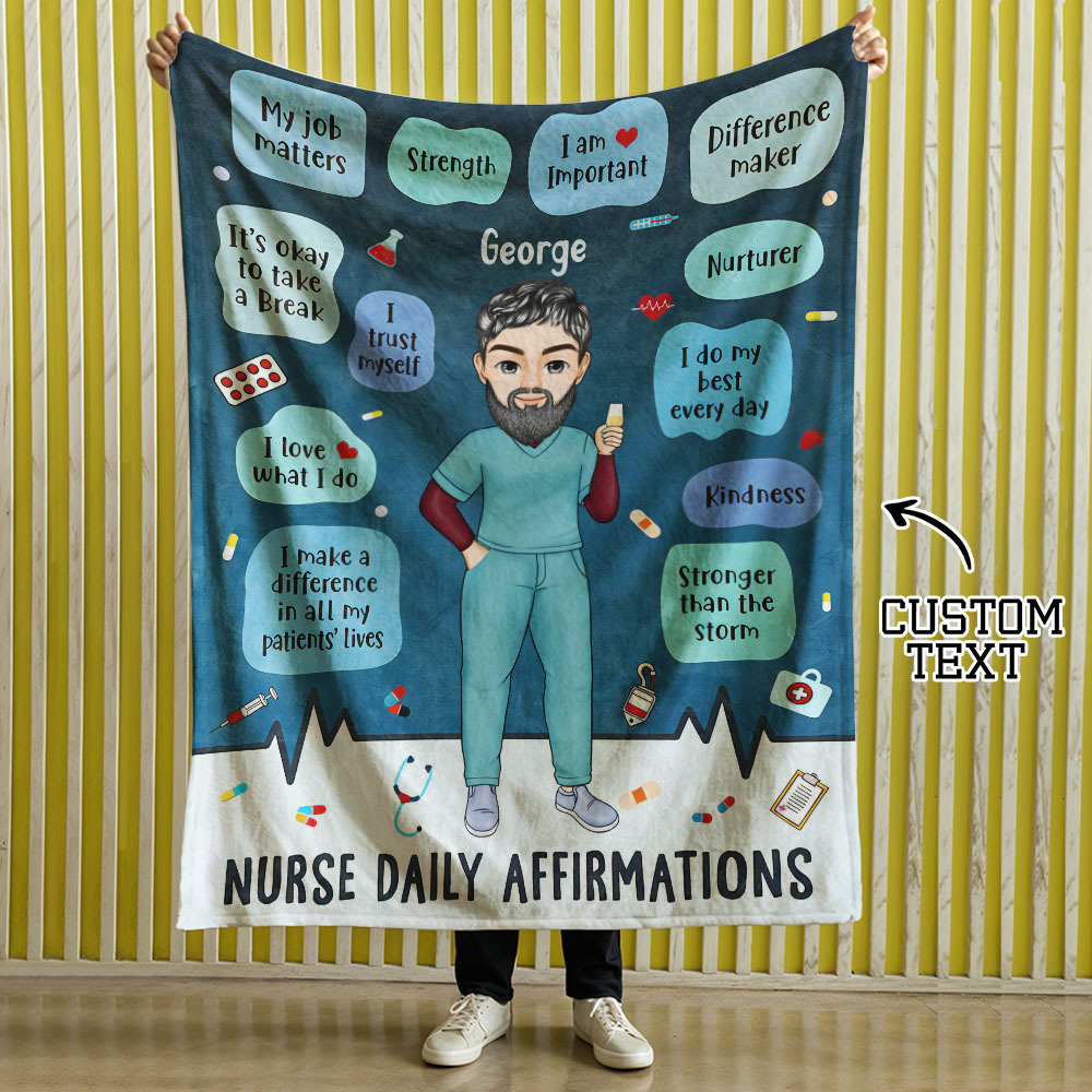 Custom Blanket Nurse Daily Affirmation - Gift For Nurse - auphotoblanket
