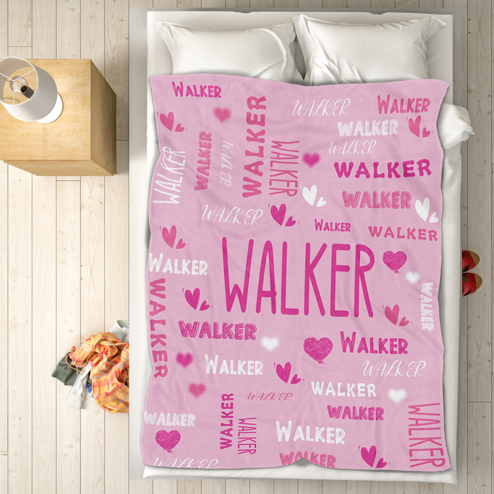 Personalized Custom Name with Heart Blankets Gifts for Lovers - auphotoblanket