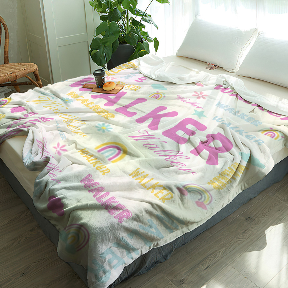 Personalized Custom Name with Heart Blankets Gifts for Lovers - auphotoblanket