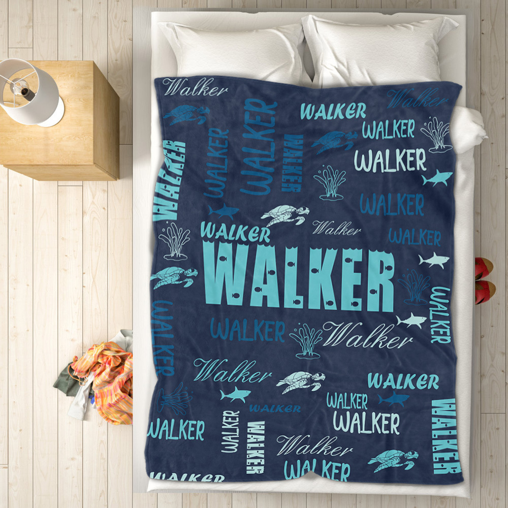 Personalized Custom Name with Heart Blankets Gifts for Lovers - auphotoblanket
