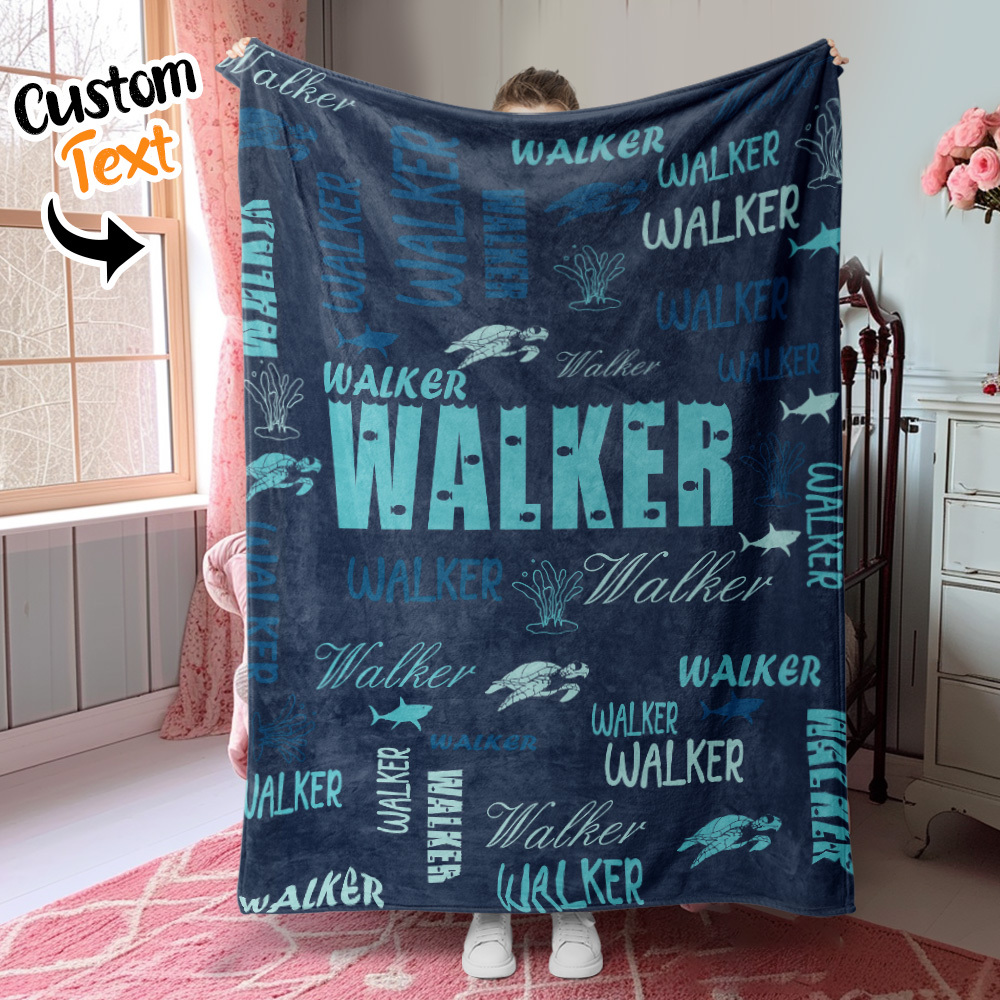 Personalized Custom Name with Heart Blankets Gifts for Lovers - auphotoblanket