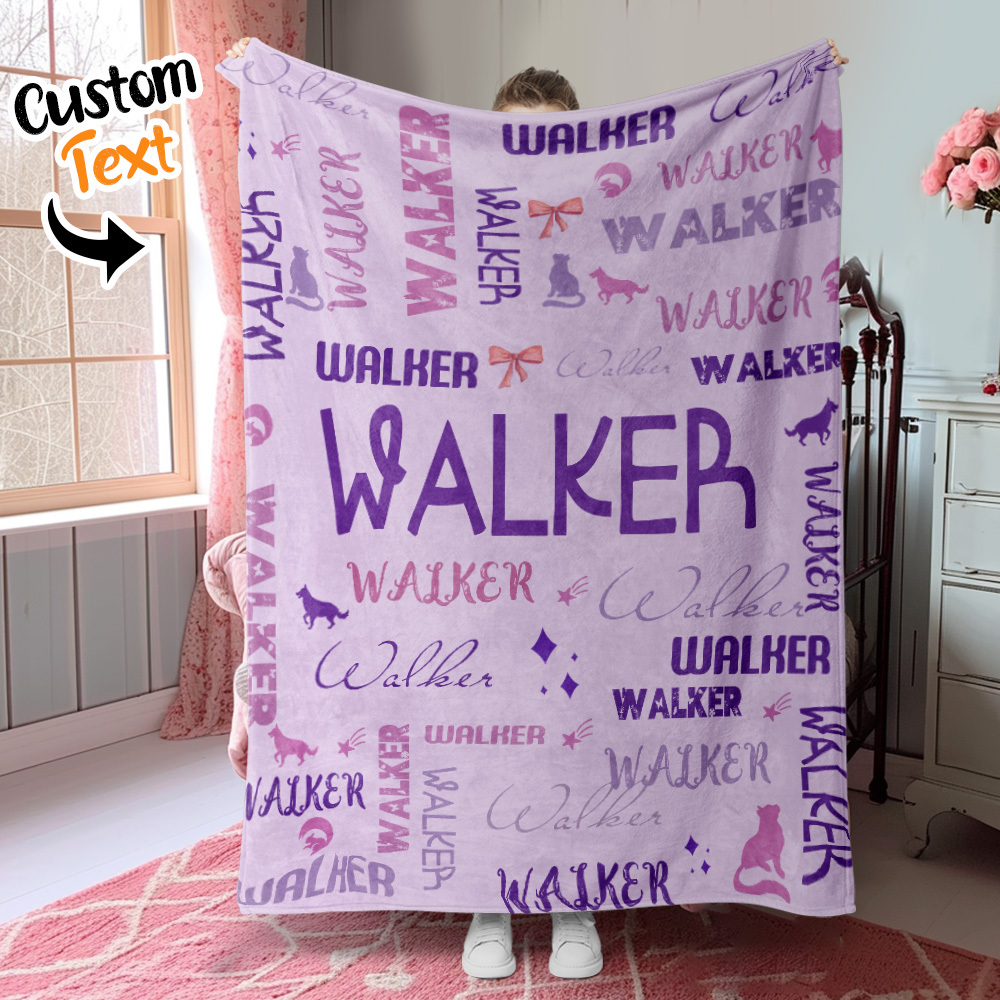 Personalized Custom Name with Heart Blankets Gifts for Lovers - auphotoblanket