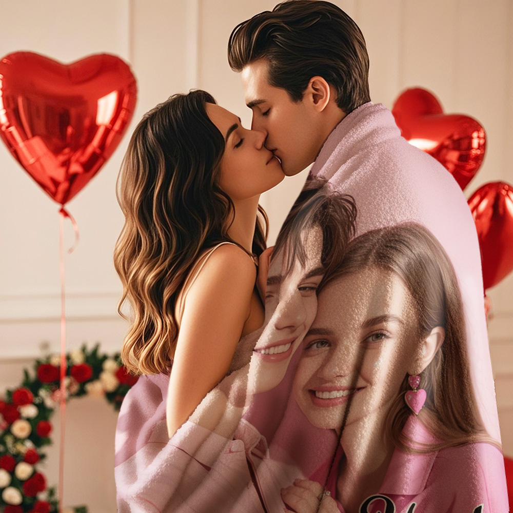 Custom Photo Blanket Collage Personalized Multiple Photos with Text Blanket - auphotoblanket