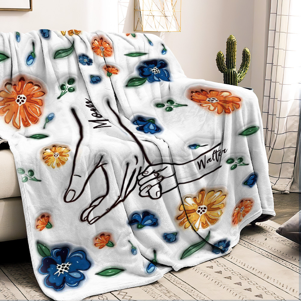 Family Personalized Custom 3D Inflated Effect Printed Blanket - Mother's Day Gift For Mum/Mom, Grandma - auphotoblanket