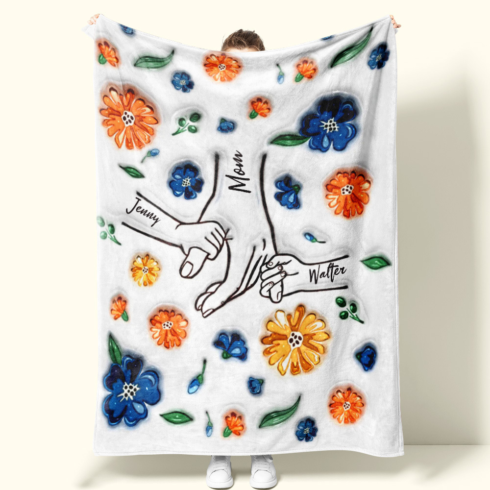 Family Personalized Custom 3D Inflated Effect Printed Blanket - Mother's Day Gift For Mum/Mom, Grandma - auphotoblanket