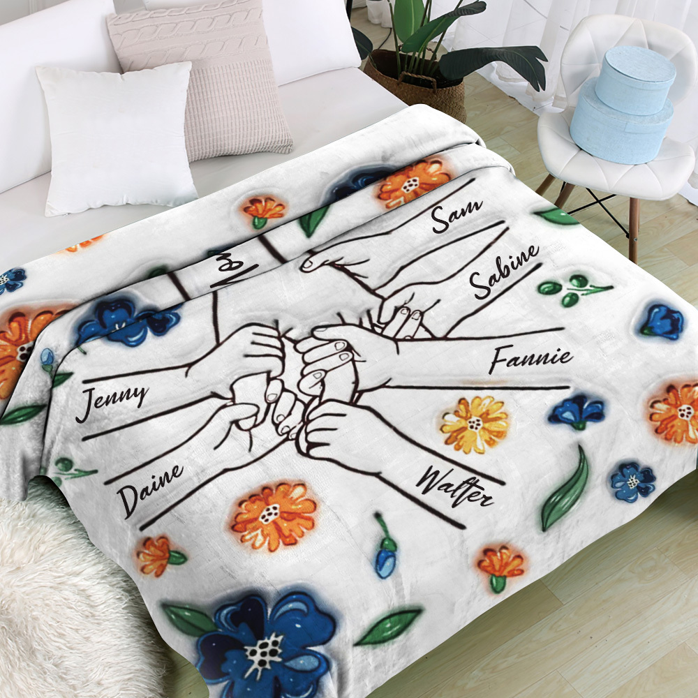 Family Personalized Custom 3D Inflated Effect Printed Blanket - Mother's Day Gift For Mum/Mom, Grandma - auphotoblanket