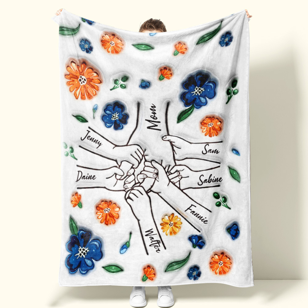 Family Personalized Custom 3D Inflated Effect Printed Blanket - Mother's Day Gift For Mum/Mom, Grandma - auphotoblanket