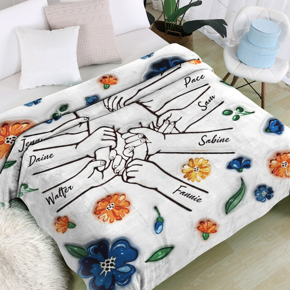 Family Personalized Custom 3D Inflated Effect Printed Blanket - Mother's Day Gift For Mum/Mom, Grandma - auphotoblanket