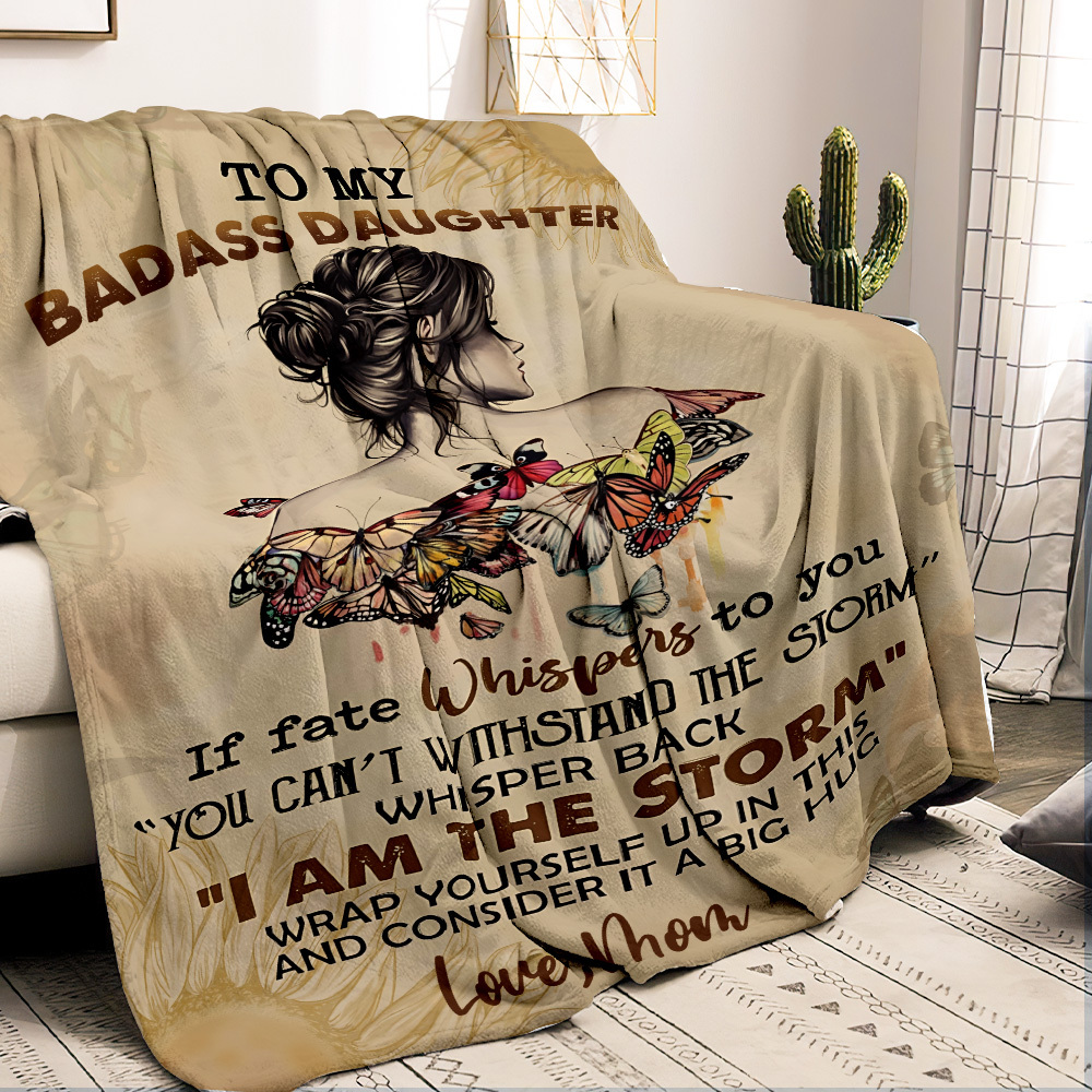 Custom Blanket With Name To My Daughter - Premium Blanket - auphotoblanket