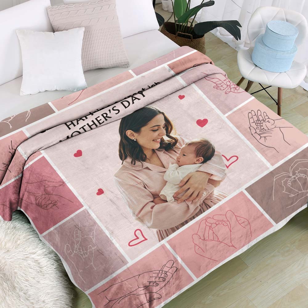 Our First Mother’s Day – Personalized Photo Blanket for New Mums - Mother's Day