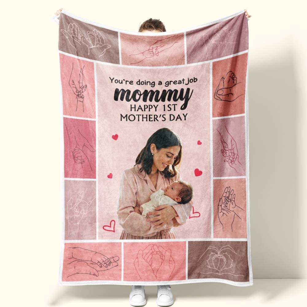 Our First Mother’s Day – Personalized Photo Blanket for New Mums - Mother's Day