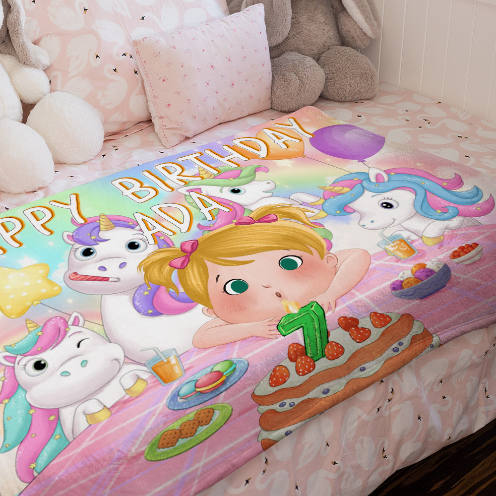Custom Blanket Happy Birthday Gift for Kids - auphotoblanket