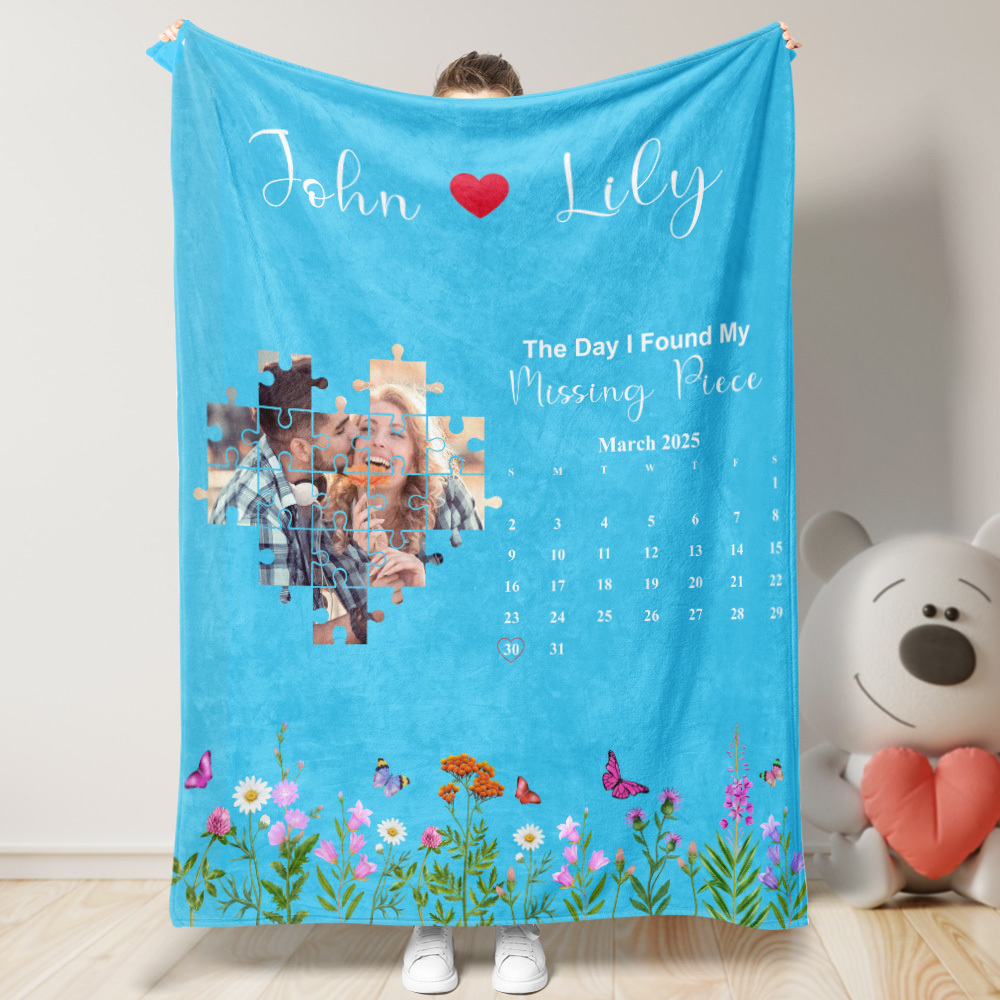 Custom Blanket The Day I Found My Missing Piece Personalized Gift - auphotoblanket