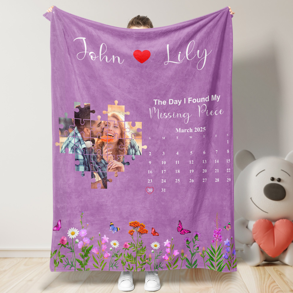 Custom Blanket The Day I Found My Missing Piece Personalized Gift - auphotoblanket