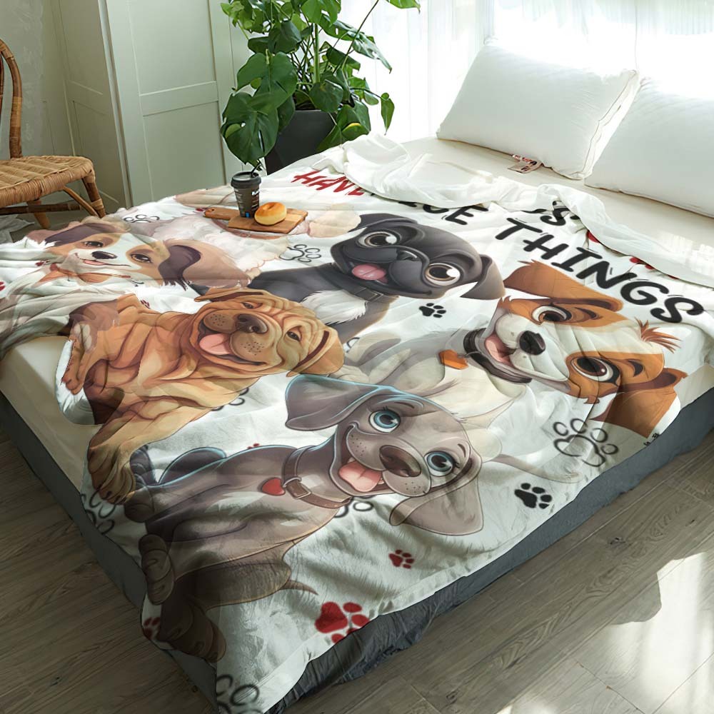 Personalized I Work Hard So My Dog Can Have Nice Things Blanket Gift For Dog Lovers - auphotoblanket