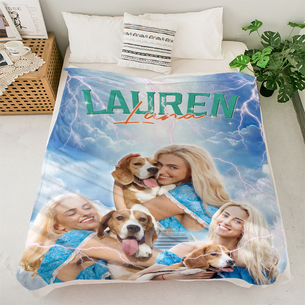 Custom Photo And Add Name With Vintage Style Family Blanket - auphotoblanket