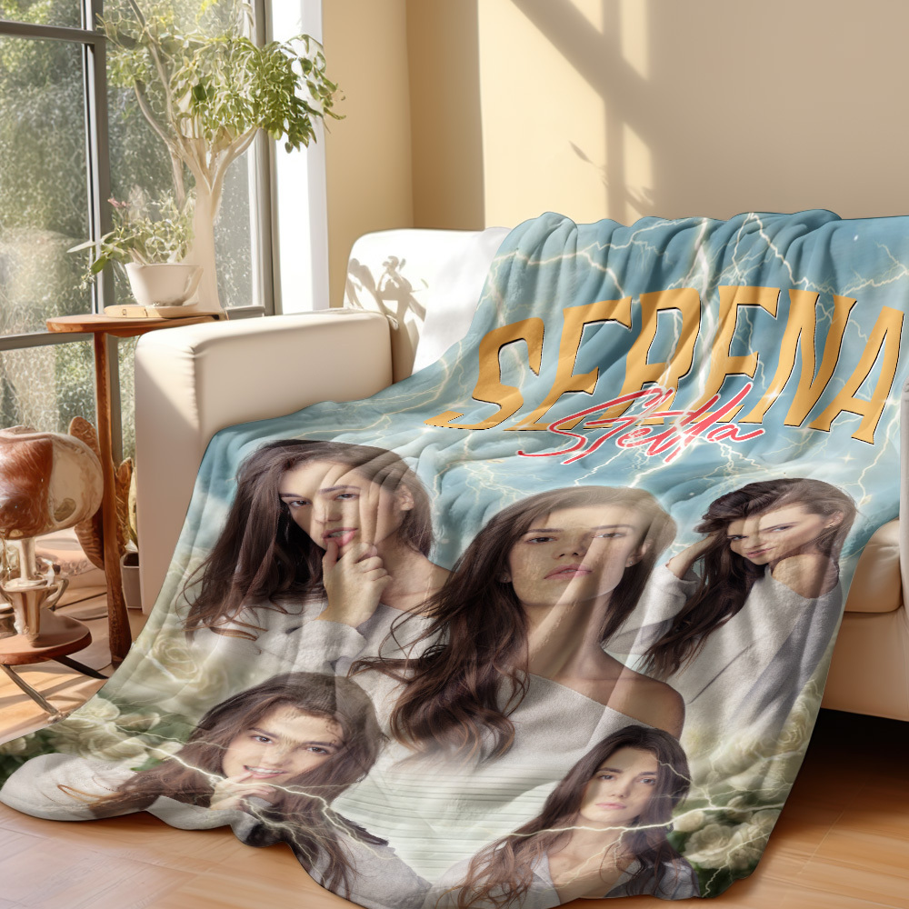 Custom Photo And Add Name With Vintage Style Family Blanket - auphotoblanket