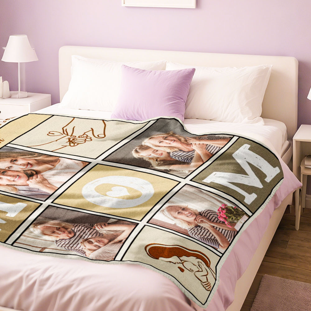 Holding Us Together - Personalized Photo Blanket for Mom - Mother's Day