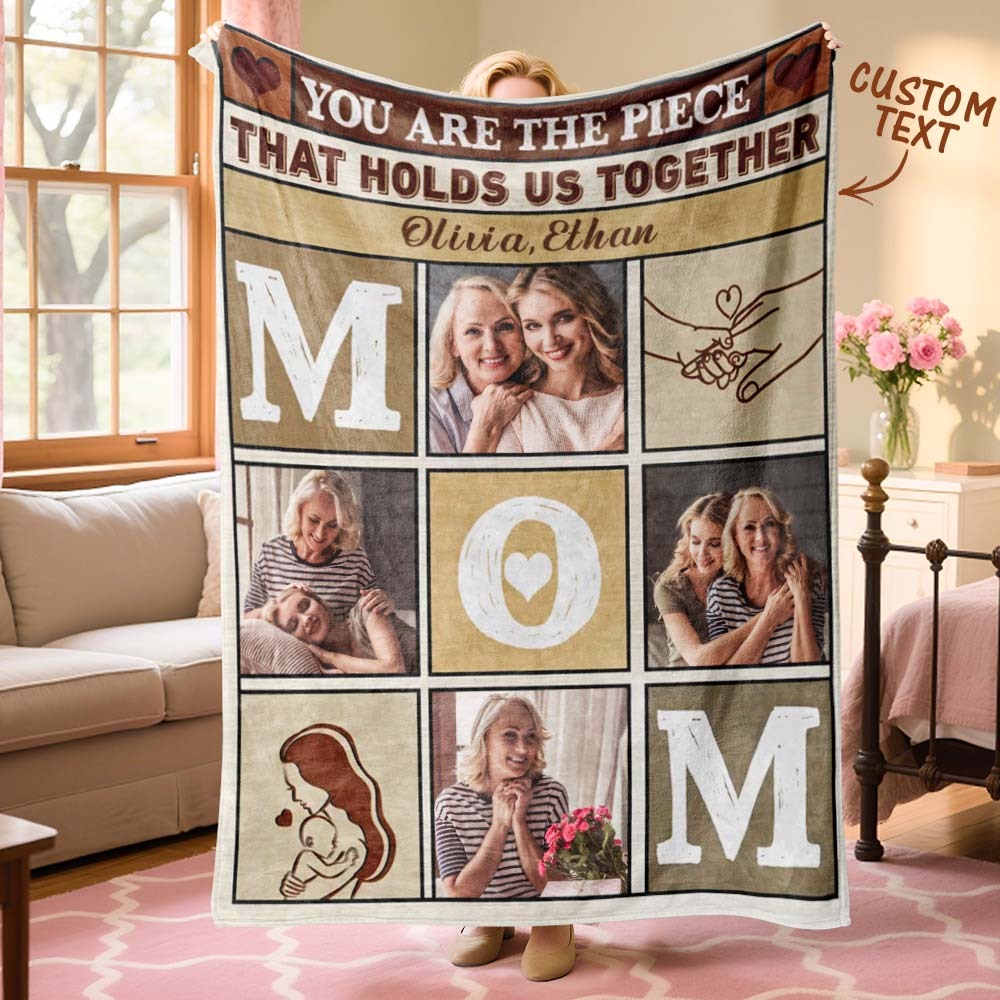 Holding Us Together - Personalized Photo Blanket for Mom - Mother's Day
