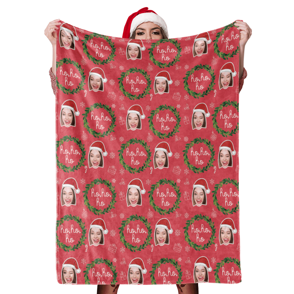 Christmas Blanket Gift Photo Blanket Custom Blankets Personalised Blanket Face Blanket
