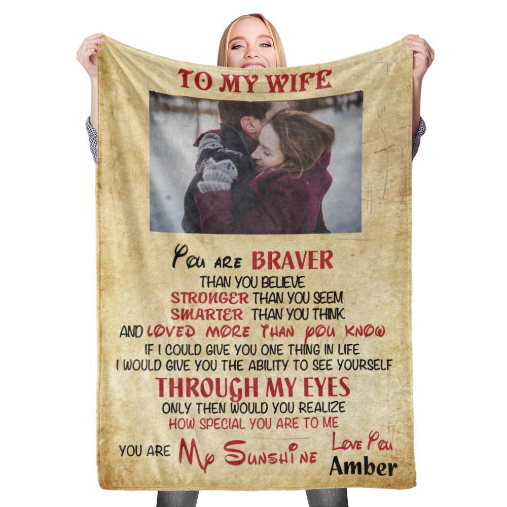Personalised Custom Wife Blanket Valentine's Blanket Fleece Blanket